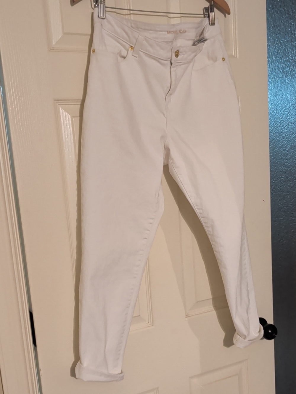 Michael Kors White Denim, Ankle Length, Skinny, High Rise, Stretchy.